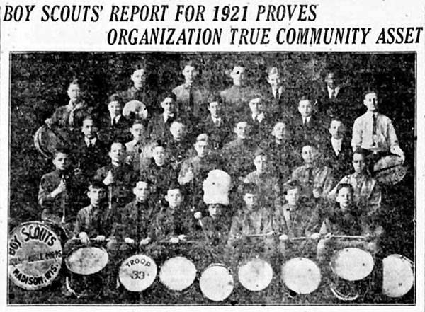 Boy Scouts Drum & Bugle Corps of Madison, WI (WSJ 1921)