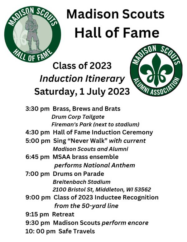 HOF schedule