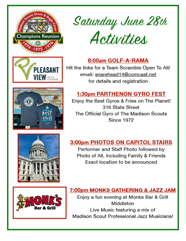 champions saturday Optional Activities